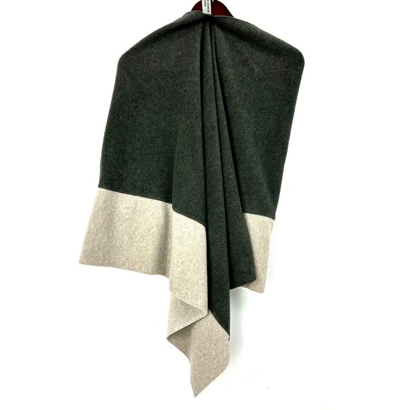 Henriette Steffensen Copenhagen Women Fleece Cape Poncho Green Gray One Size R - Picture 6 of 11